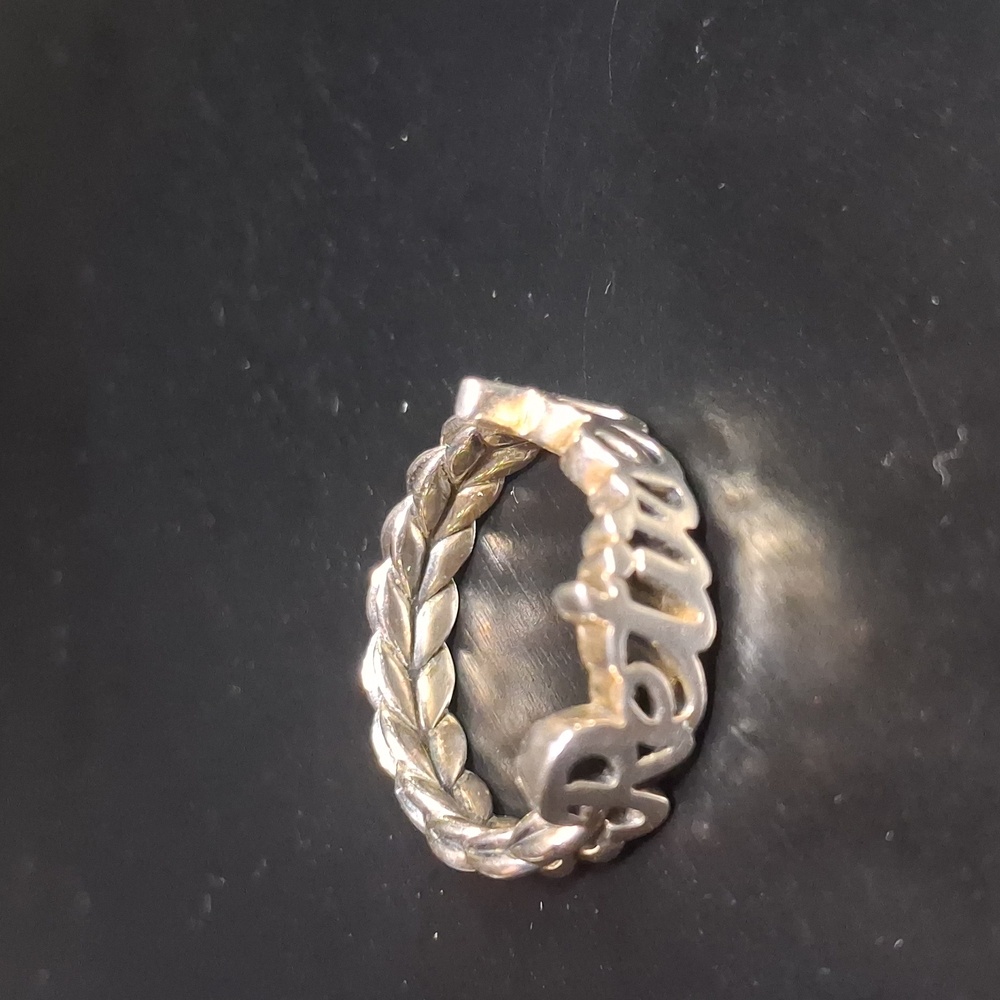 JAI Sterling Silver Retired Script Ring - Picture 10 of 14